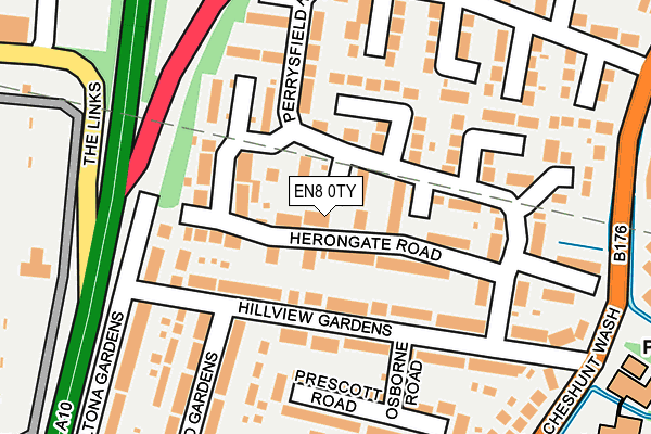 EN8 0TY map - OS OpenMap – Local (Ordnance Survey)