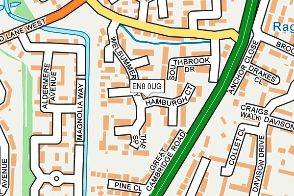 EN8 0UG map - OS OpenMap – Local (Ordnance Survey)