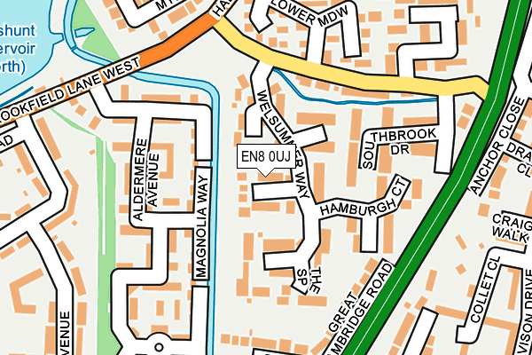 EN8 0UJ map - OS OpenMap – Local (Ordnance Survey)