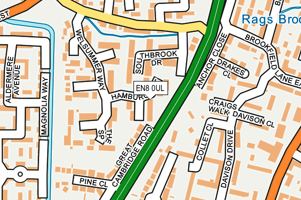 EN8 0UL map - OS OpenMap – Local (Ordnance Survey)