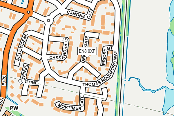 EN8 0XF map - OS OpenMap – Local (Ordnance Survey)