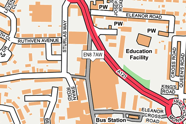 EN8 7AW map - OS OpenMap – Local (Ordnance Survey)