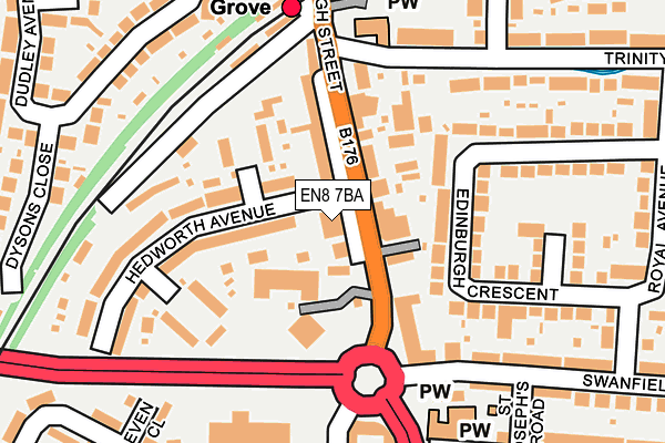 EN8 7BA map - OS OpenMap – Local (Ordnance Survey)