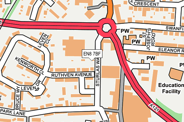 EN8 7BF map - OS OpenMap – Local (Ordnance Survey)