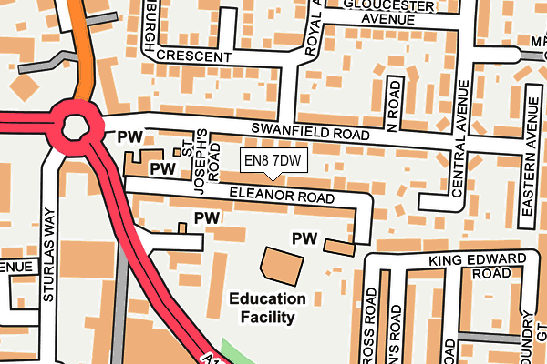 EN8 7DW map - OS OpenMap – Local (Ordnance Survey)