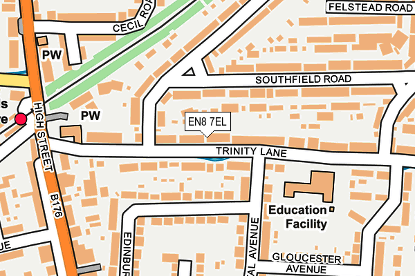 EN8 7EL map - OS OpenMap – Local (Ordnance Survey)