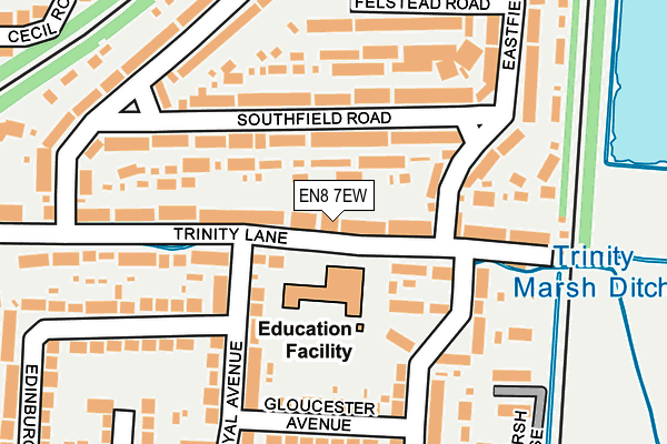 EN8 7EW map - OS OpenMap – Local (Ordnance Survey)