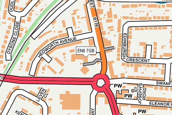 EN8 7GB map - OS OpenMap – Local (Ordnance Survey)