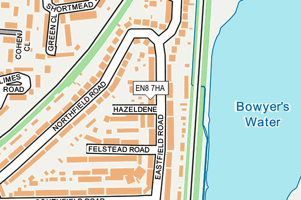EN8 7HA map - OS OpenMap – Local (Ordnance Survey)