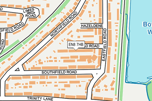 EN8 7HB map - OS OpenMap – Local (Ordnance Survey)