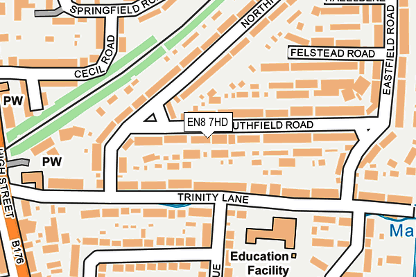 EN8 7HD map - OS OpenMap – Local (Ordnance Survey)