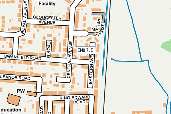 EN8 7JE map - OS OpenMap – Local (Ordnance Survey)