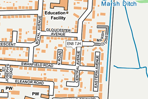 EN8 7JH map - OS OpenMap – Local (Ordnance Survey)