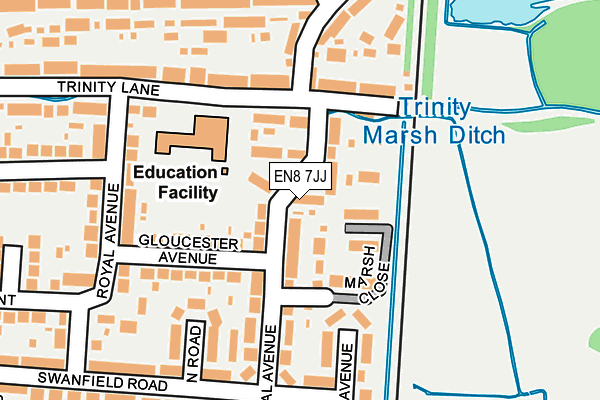 EN8 7JJ map - OS OpenMap – Local (Ordnance Survey)