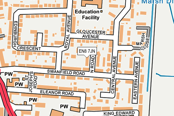 EN8 7JN map - OS OpenMap – Local (Ordnance Survey)