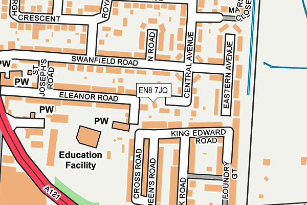 EN8 7JQ map - OS OpenMap – Local (Ordnance Survey)