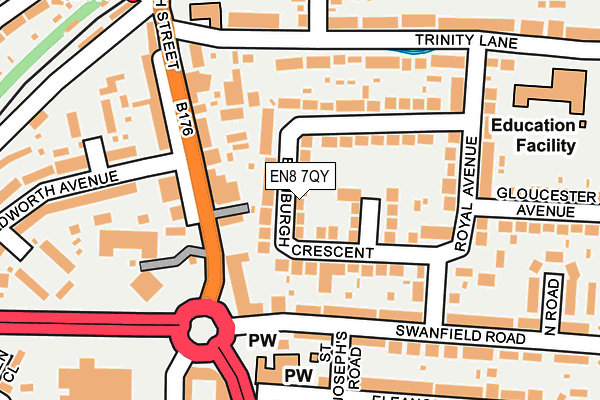 EN8 7QY map - OS OpenMap – Local (Ordnance Survey)