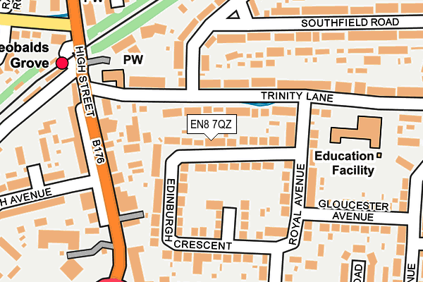 EN8 7QZ map - OS OpenMap – Local (Ordnance Survey)