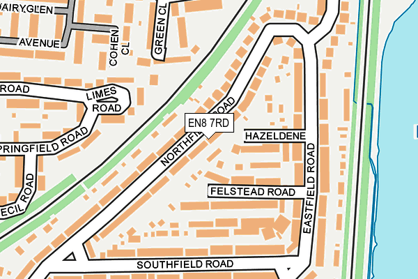 EN8 7RD map - OS OpenMap – Local (Ordnance Survey)