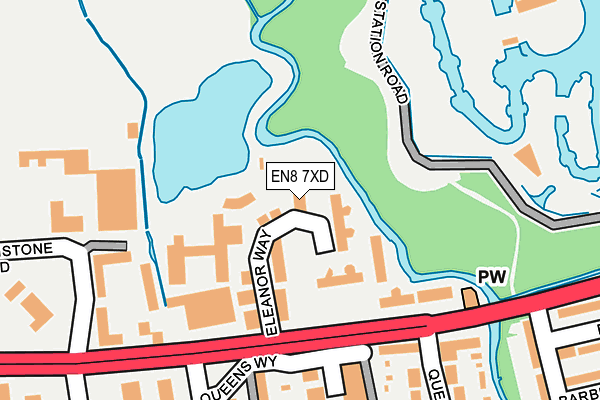 EN8 7XD map - OS OpenMap – Local (Ordnance Survey)