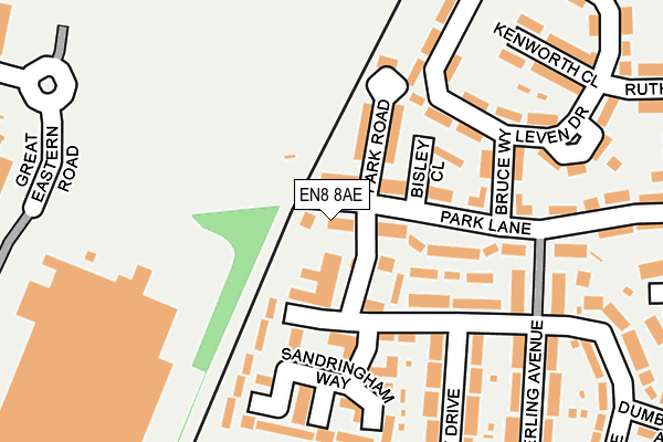 EN8 8AE map - OS OpenMap – Local (Ordnance Survey)