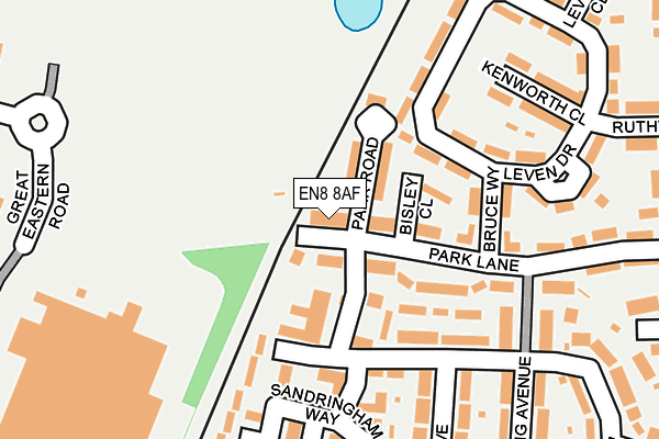 EN8 8AF map - OS OpenMap – Local (Ordnance Survey)