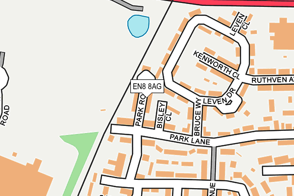EN8 8AG map - OS OpenMap – Local (Ordnance Survey)
