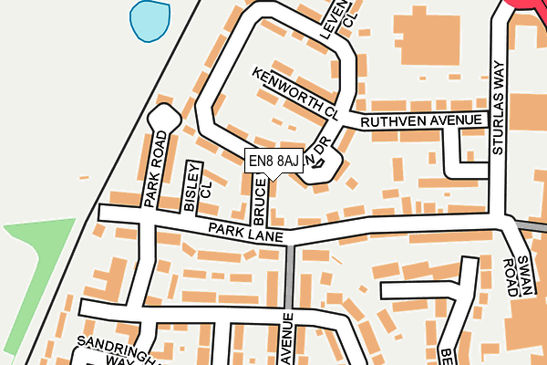 EN8 8AJ map - OS OpenMap – Local (Ordnance Survey)