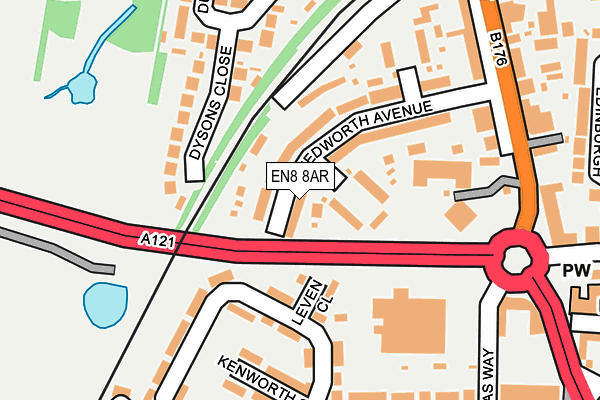 EN8 8AR map - OS OpenMap – Local (Ordnance Survey)