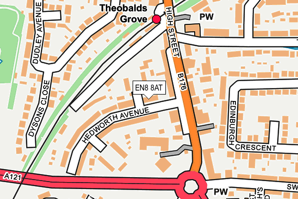 EN8 8AT map - OS OpenMap – Local (Ordnance Survey)