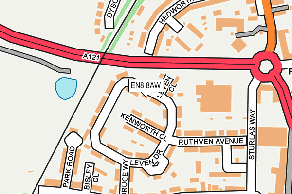 EN8 8AW map - OS OpenMap – Local (Ordnance Survey)