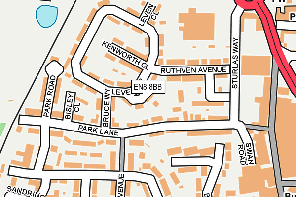 EN8 8BB map - OS OpenMap – Local (Ordnance Survey)
