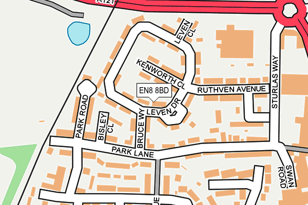 EN8 8BD map - OS OpenMap – Local (Ordnance Survey)