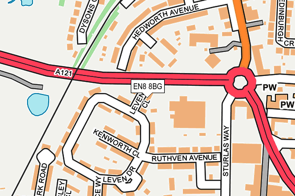 EN8 8BG map - OS OpenMap – Local (Ordnance Survey)