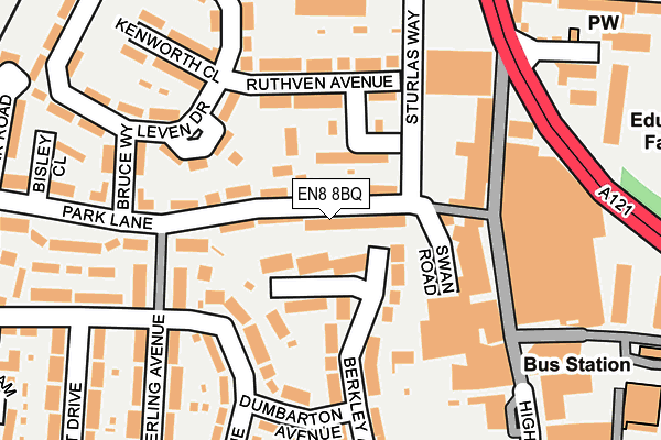 EN8 8BQ map - OS OpenMap – Local (Ordnance Survey)