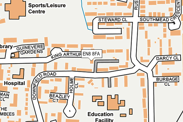 EN8 8FA map - OS OpenMap – Local (Ordnance Survey)