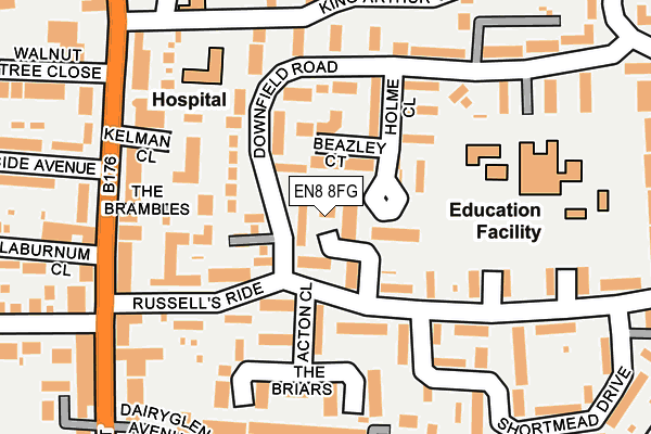 EN8 8FG map - OS OpenMap – Local (Ordnance Survey)