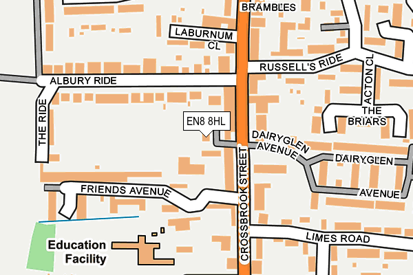 EN8 8HL map - OS OpenMap – Local (Ordnance Survey)