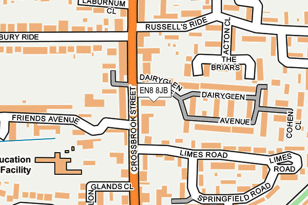 EN8 8JB map - OS OpenMap – Local (Ordnance Survey)