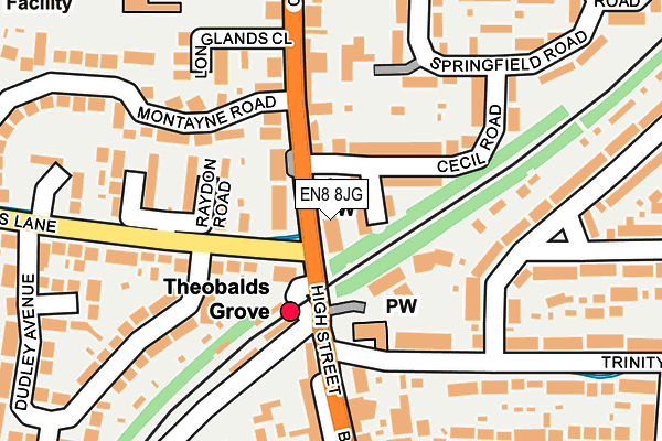 EN8 8JG map - OS OpenMap – Local (Ordnance Survey)
