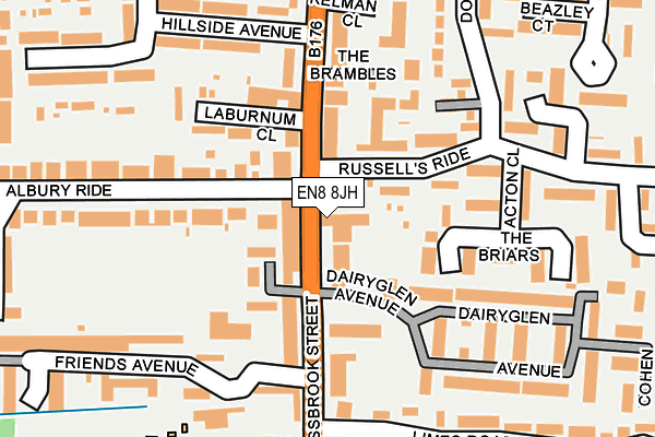 EN8 8JH map - OS OpenMap – Local (Ordnance Survey)