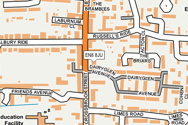 EN8 8JU map - OS OpenMap – Local (Ordnance Survey)