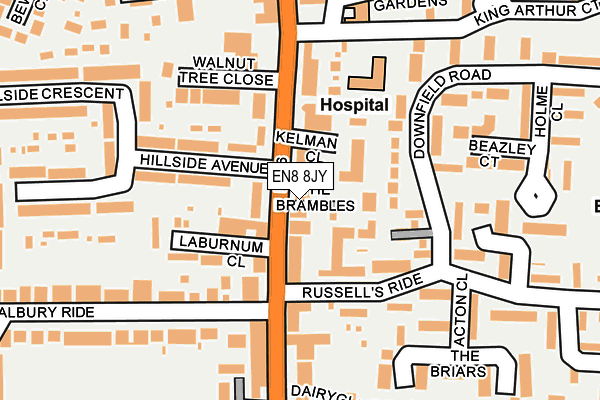 EN8 8JY map - OS OpenMap – Local (Ordnance Survey)