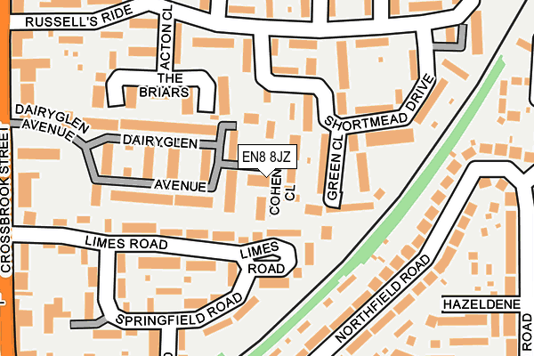 EN8 8JZ map - OS OpenMap – Local (Ordnance Survey)