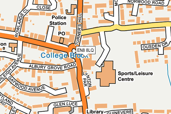 EN8 8LQ map - OS OpenMap – Local (Ordnance Survey)