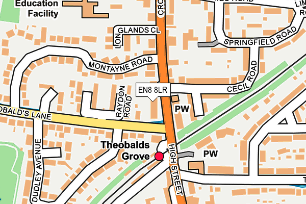EN8 8LR map - OS OpenMap – Local (Ordnance Survey)