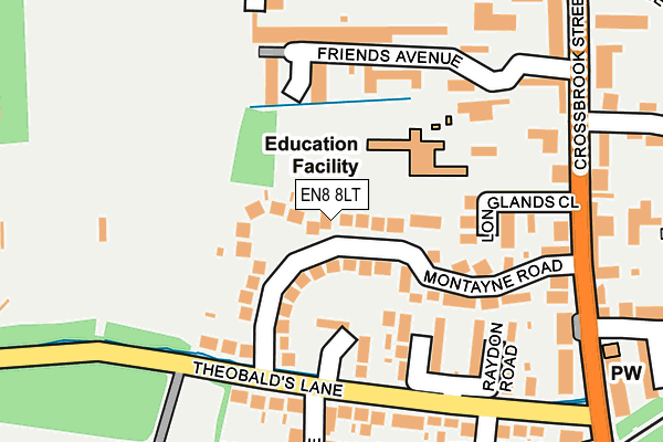 EN8 8LT map - OS OpenMap – Local (Ordnance Survey)