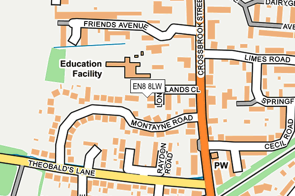 EN8 8LW map - OS OpenMap – Local (Ordnance Survey)