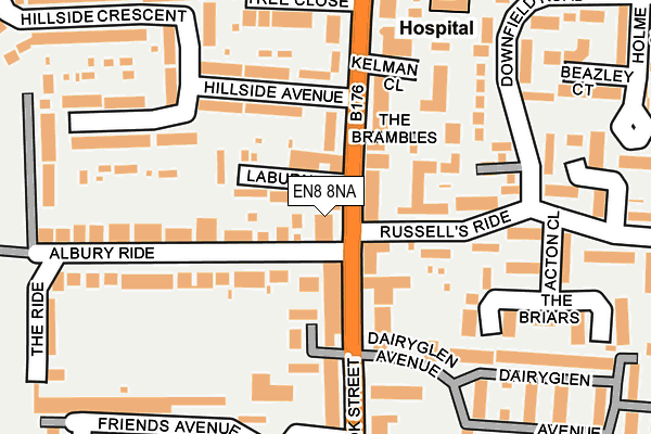 EN8 8NA map - OS OpenMap – Local (Ordnance Survey)