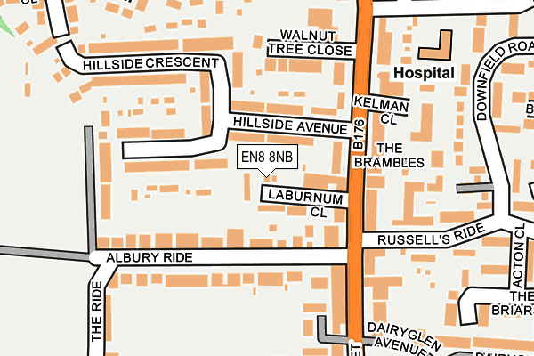 EN8 8NB map - OS OpenMap – Local (Ordnance Survey)